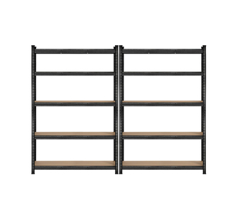 Stone 1.8*1.2m Garage Warehouse Shelving Black Set of 2