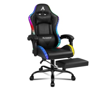 Strathmere Massage Gaming Office Chair with LED Black