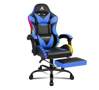 Strathmere Massage Gaming Office Chair with LED Blue
