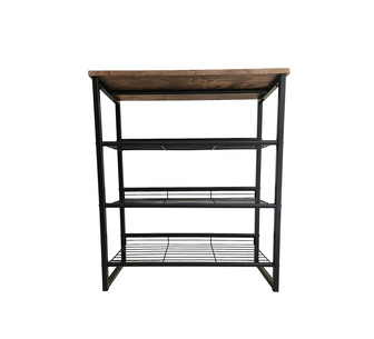 Carlee 4-Tier Walnut Shoe Rack