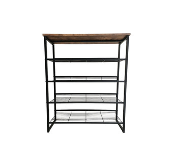 Carlee 5-Tier Walnut Shoe Rack