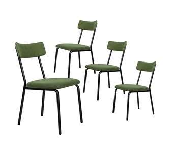 Set of 4 Studs Dining Chairs Green