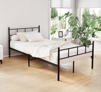 Sukri King Single Black Metal Bed Frame
