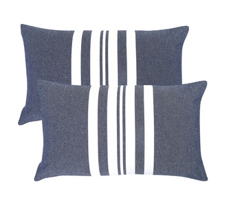 Sun Strip Outdoor Cotton Cushion Navy