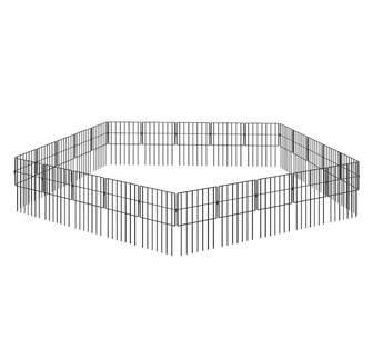 Sunleaf 25PCS 43x30.5cm Black Steel Garden Fence Pet Barrier
