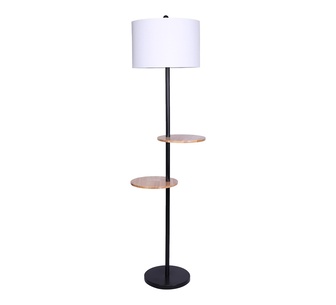 Syranel Black & White Metal Floor Lamp