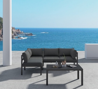 Talisay Outdoor Lounge Set Black