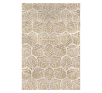 Tallis 200x290cm Machine Washable Rug Textured Leaf Gold