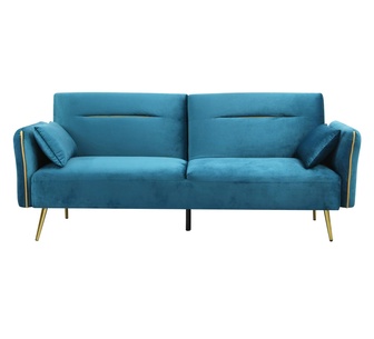 Tambor Futon Sofa 3STR Peacock Blue Velvet