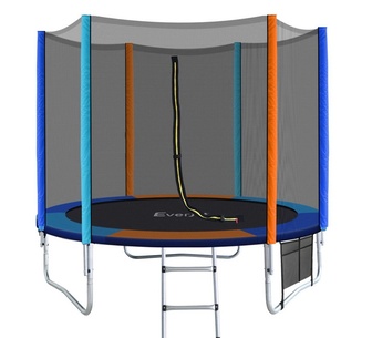 Tania 8FT Kids Trampoline w/ Ladder Safety Net Pad Multi