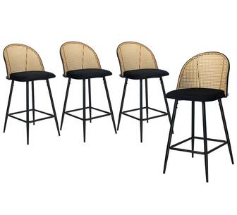 Set of 4 Tarrant Bar Stools Black
