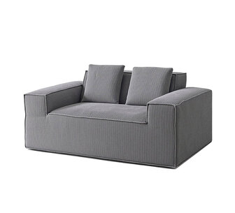 Tarian 2 Seater Grey Corduroy Compressed Sofa
