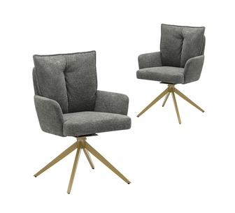Set of 2 Westerly Upholstered Green Linen Dining Chairs