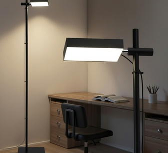 TerraGlow Black 360° Adjustable Light Head LED FLoor Lamp