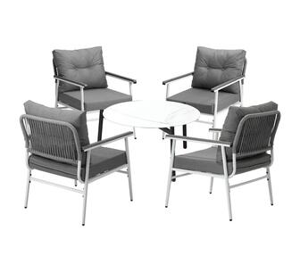 Tera 5 Piece Outdoor Lounge Set White