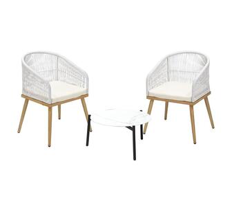 Messo 3 Piece Outdoor Lounge Set White