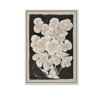 Textured Bouquet Canvas Painting Black/White