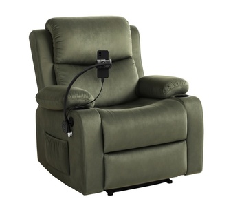Thallan Green Heated Massage Chair with Phone Holder