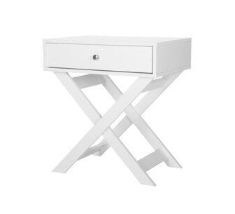 Theresse White Bedside Table