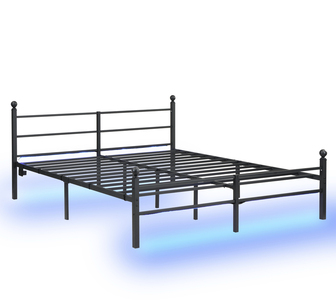 Tinny LED King Bed Black