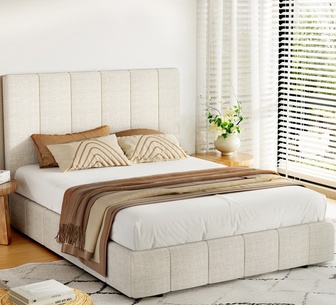 Tinay Queen Beige Bed Frame