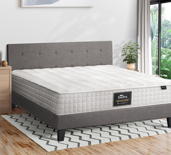 Quiton King Grey White Bed & Mattress Set