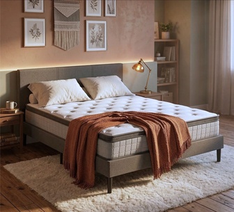 Toscana Dark Grey Bed Frame & Napa Queen Mattress Package