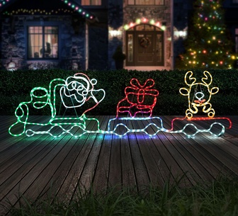 Sparkelle Santa Train Christmas Lights Multi
