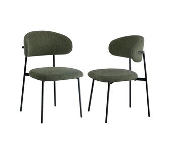 Set of 2 Trevor Green Linen Dining Chair Set