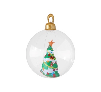 Holly Jolly Christmas Inflatable Ball Tree Clear