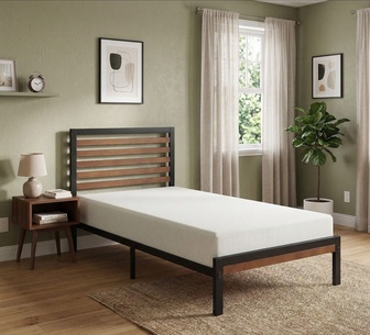 Trix Black Bed Frame & Mira KingSingle Mattress Package