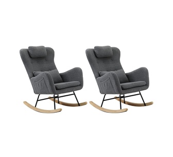 Set of 2 Trilby Grey Rocking Chair