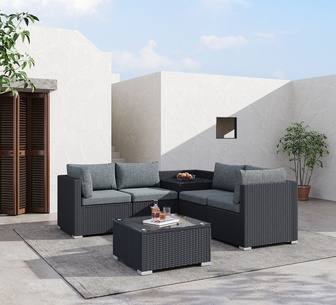 Trias Outdoor Modular Lounge Set Black