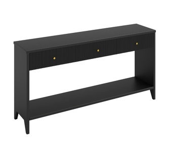 Trovena 3 Drawer Black Hall Table