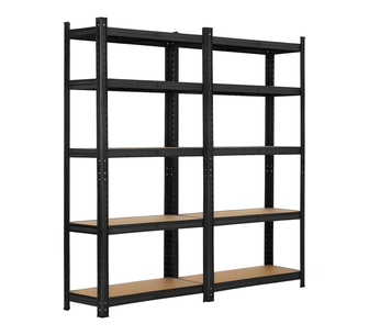 Troy 1.8m Garage Warehouse Shelving Black Set of 2