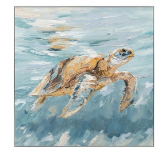 Turtle Tide 83x83cm Canvas Wall Art
