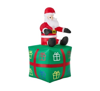 Twinkletown 1.8M LED Christmas Inflatable Santa Gift Box