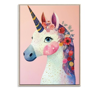 Unicorn Blossom Framed Canvas 41x51cm Wall Art