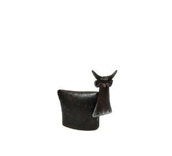 Valdria Brown Iron Sitting Cow Garden Stake