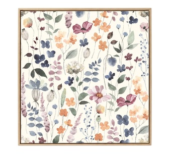 Varyn 80x80 Multicoloured Floral Canvas Wall Art