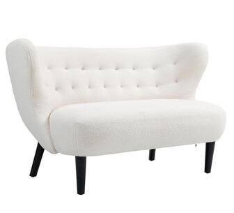 Veedo 2 Seater Tufted Lounge Chair White