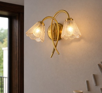 Velmira 2-Light Champagne Wall Light
