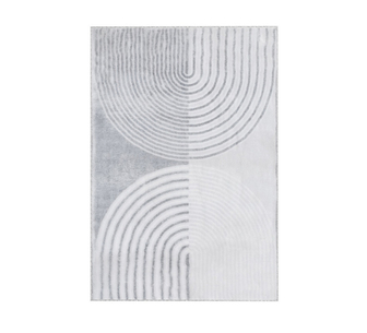 Velora 160x230cm White Grey Faux Fur Washable Rug