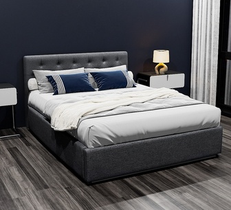 Venzon Double Charcoal Gas Lift Bed Frame