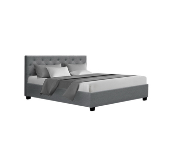 Venzon Queen Grey Gas Lift Bed Frame