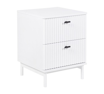 Vendra 2 Drawer White Bedside Table