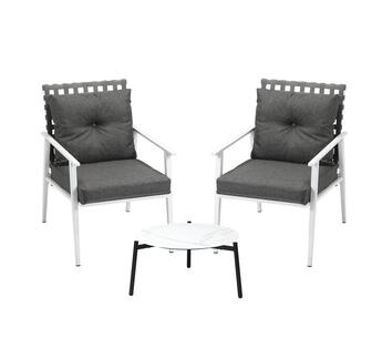 Vexo 3 Piece Outdoor Lounge Set White