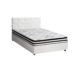 Verali King Single White Gas Lift Bed Frame & Mattress Bundl