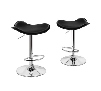 Set of 2 Verdes Black Bar Stools