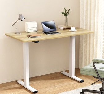 Vern 140CM Oak.White Standing Electric Desk